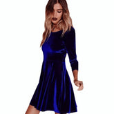 Swing Hem Velvet Dress InsStreet